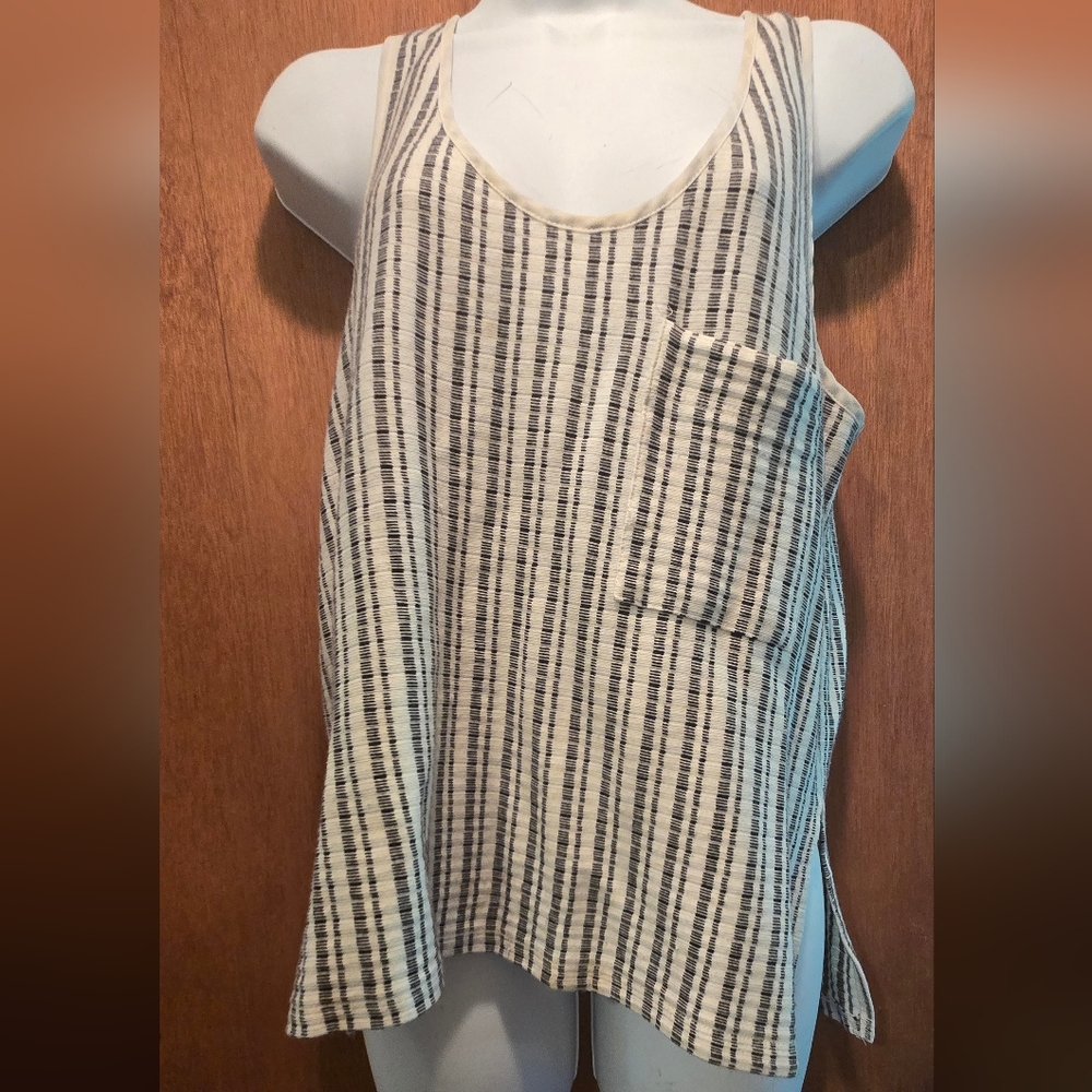 HOST PICK! 🎉Zara White/cream & Black Collection Knit Striped Tank Top SzL NWOT - Picture 2 of 7